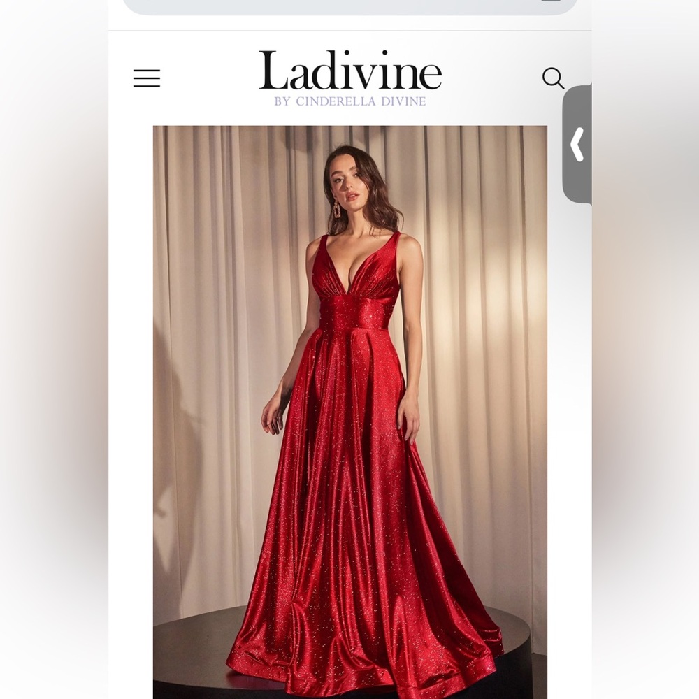Red Shimmery/Sparkly size 14 A-Line Ball Gown